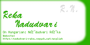 reka nadudvari business card